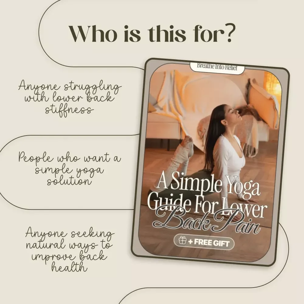 Breathe Into Relief: A Simple Yoga Guide for Lower Back Pain | Digital Download eBook for Back Pain Relief, Yoga for Beginners, Gentle Poses, Wellness Checklist