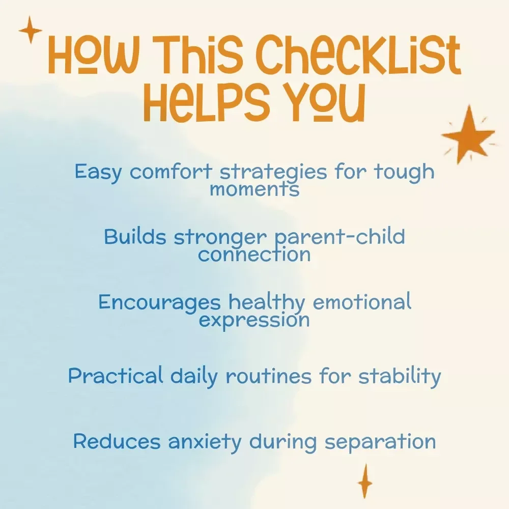10 Loving Ways to Comfort Your Child When They Miss a Parent | Gentle Parenting Checklist | What to Do When Child Misses a Parent | Printable Digital Download