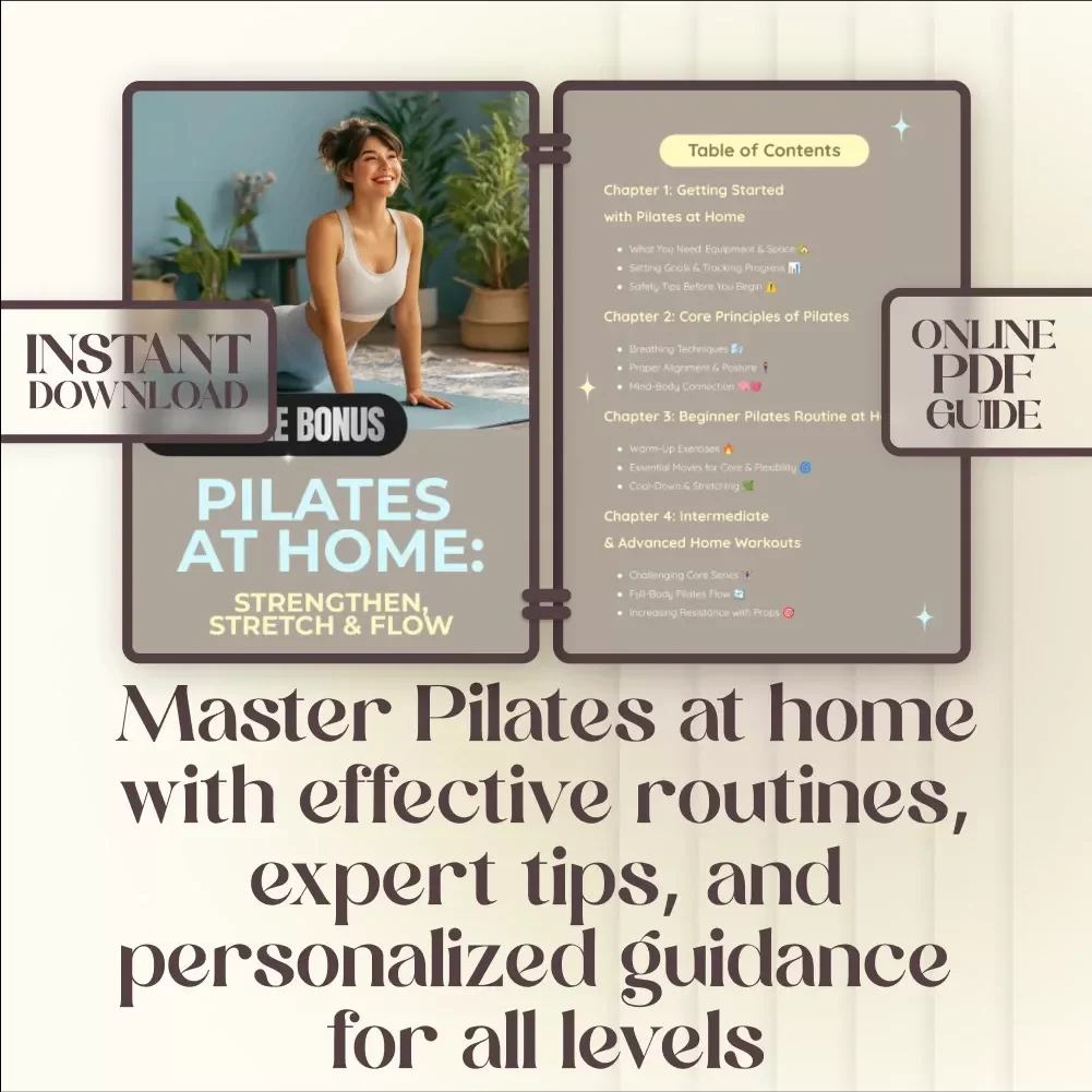 Pilates at Home: Strengthen, Stretch & Flow eBook - Complete Guide to Home Pilates Workouts