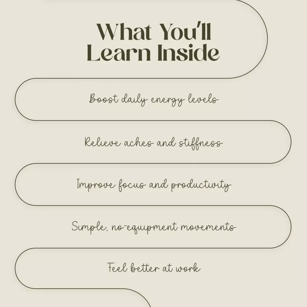 Stay Active at Work: The Fun & Easy Checklist | Digital Download | Guide to Stay Active at Work