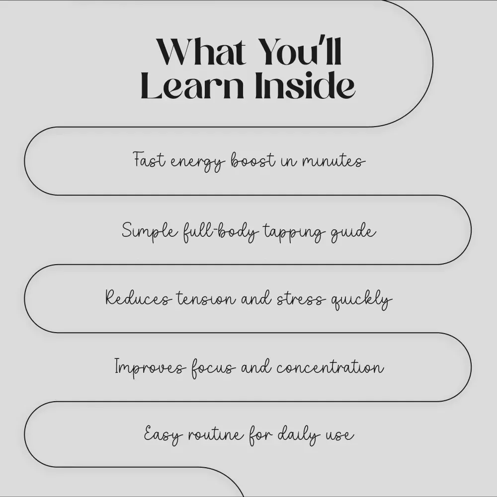 Tapping Techniques for Instant Alertness Checklist | Digital Download for Energy & Focus