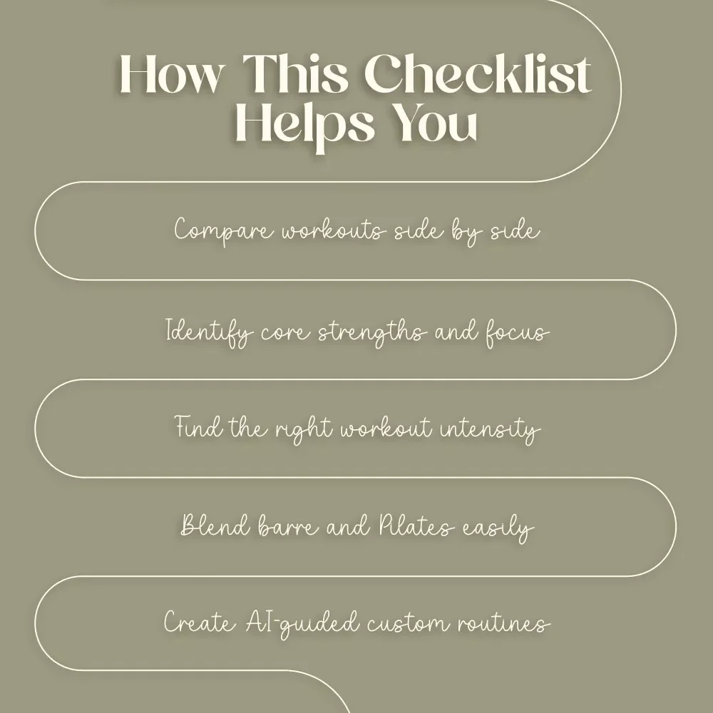 Barre vs Pilates: Quick-Compare Checklist | Digital Download Fitness Guide, eBook, Printable Fitness Comparison Chart for Barre vs Pilates Beginners