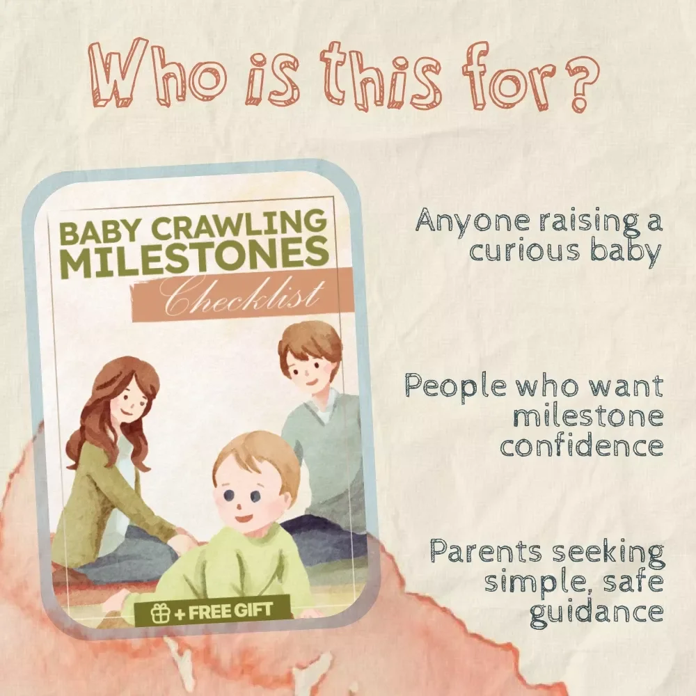 Baby Crawling Milestones Checklist | Printable Development Guide for Parents | When Should Baby Start Crawling | Baby Growth & Tummy Time Tracker