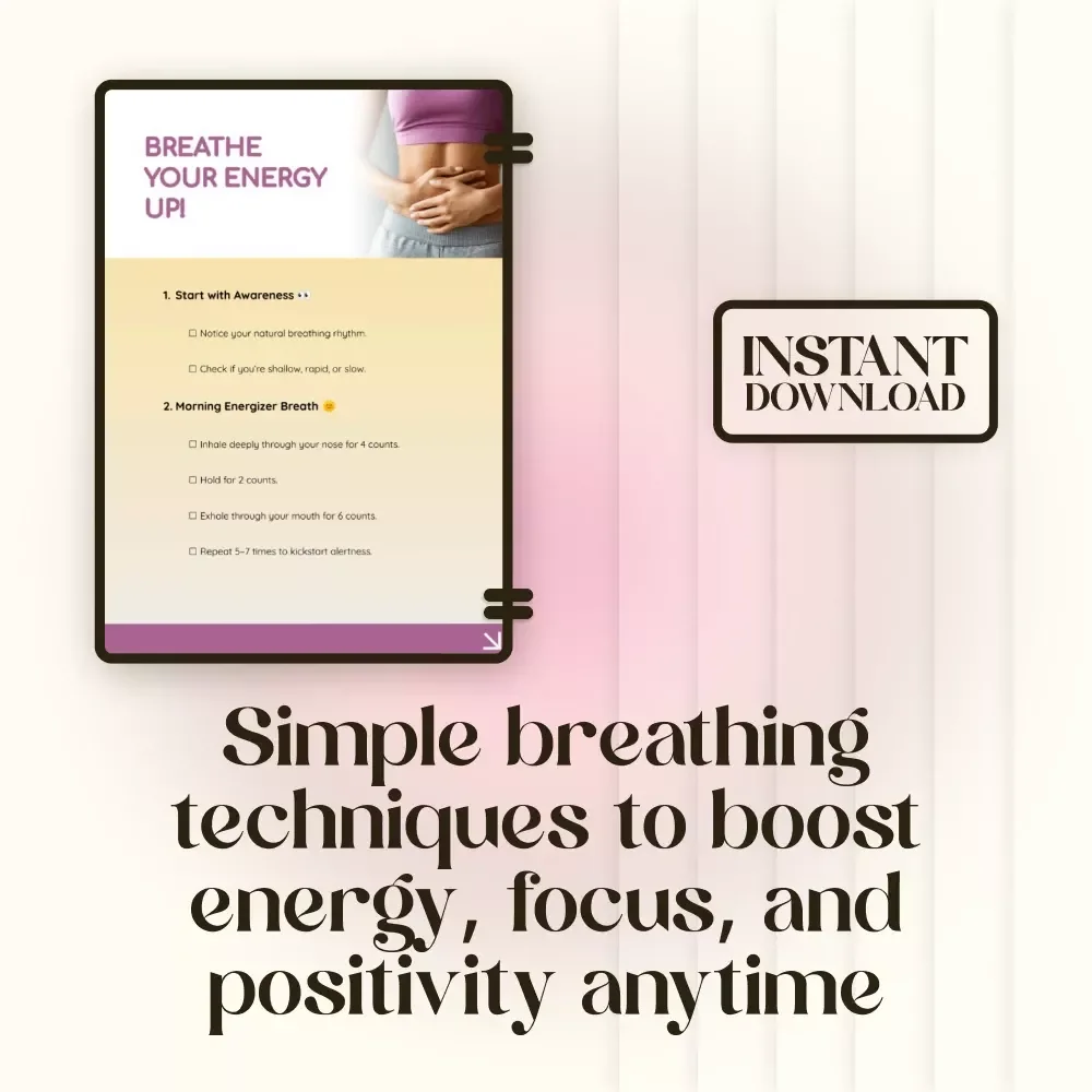 Breathe Your Energy Up! 🌟 Breathing Patterns for Energy Checklist | Digital Download for Daily Vitality