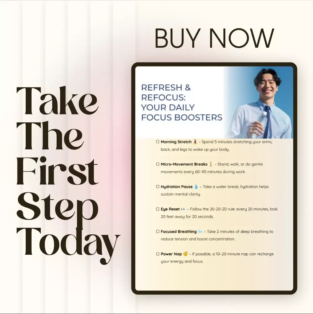 Refresh & Refocus: Your Daily Focus Boosters - eBook, Guide, and Checklist for Mental Clarity & Productivity