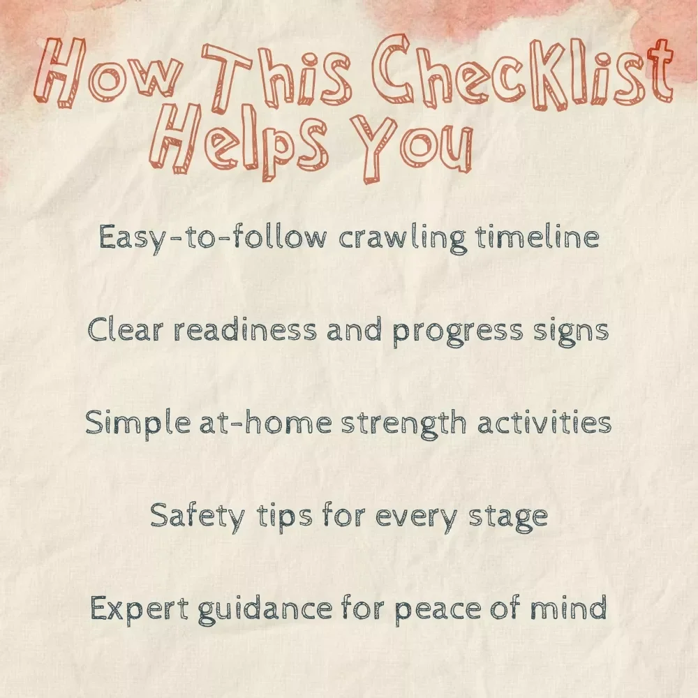 Baby Crawling Milestones Checklist | Printable Development Guide for Parents | When Should Baby Start Crawling | Baby Growth & Tummy Time Tracker