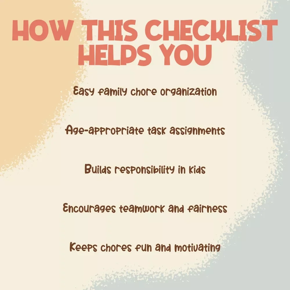 Checklist: How to Divide Chores Between Parents and Kids | Family Chore Chart Guide for Teaching Responsibility & Teamwork