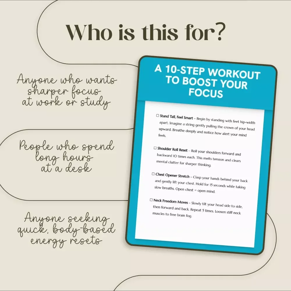 A 10-Step Workout to Boost Your Focus | Posture Workouts for Concentration Checklist