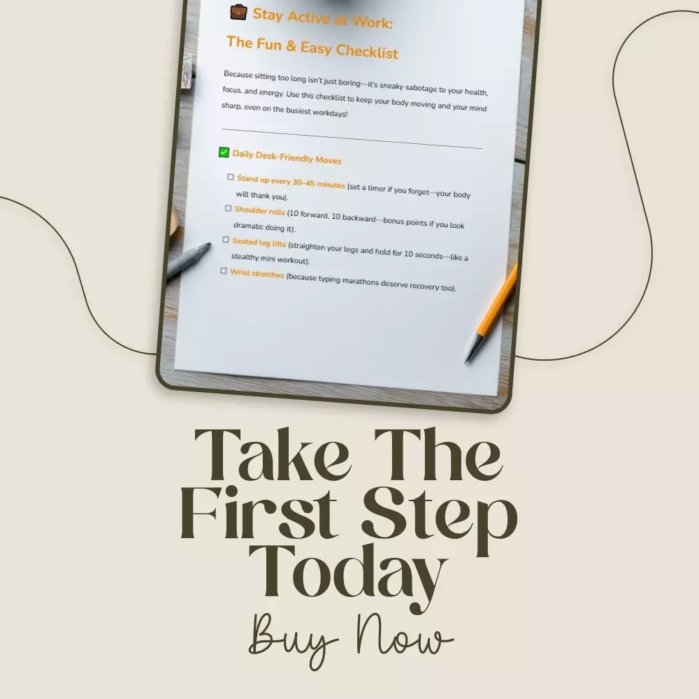 Stay Active at Work: The Fun & Easy Checklist | Digital Download | Guide to Stay Active at Work