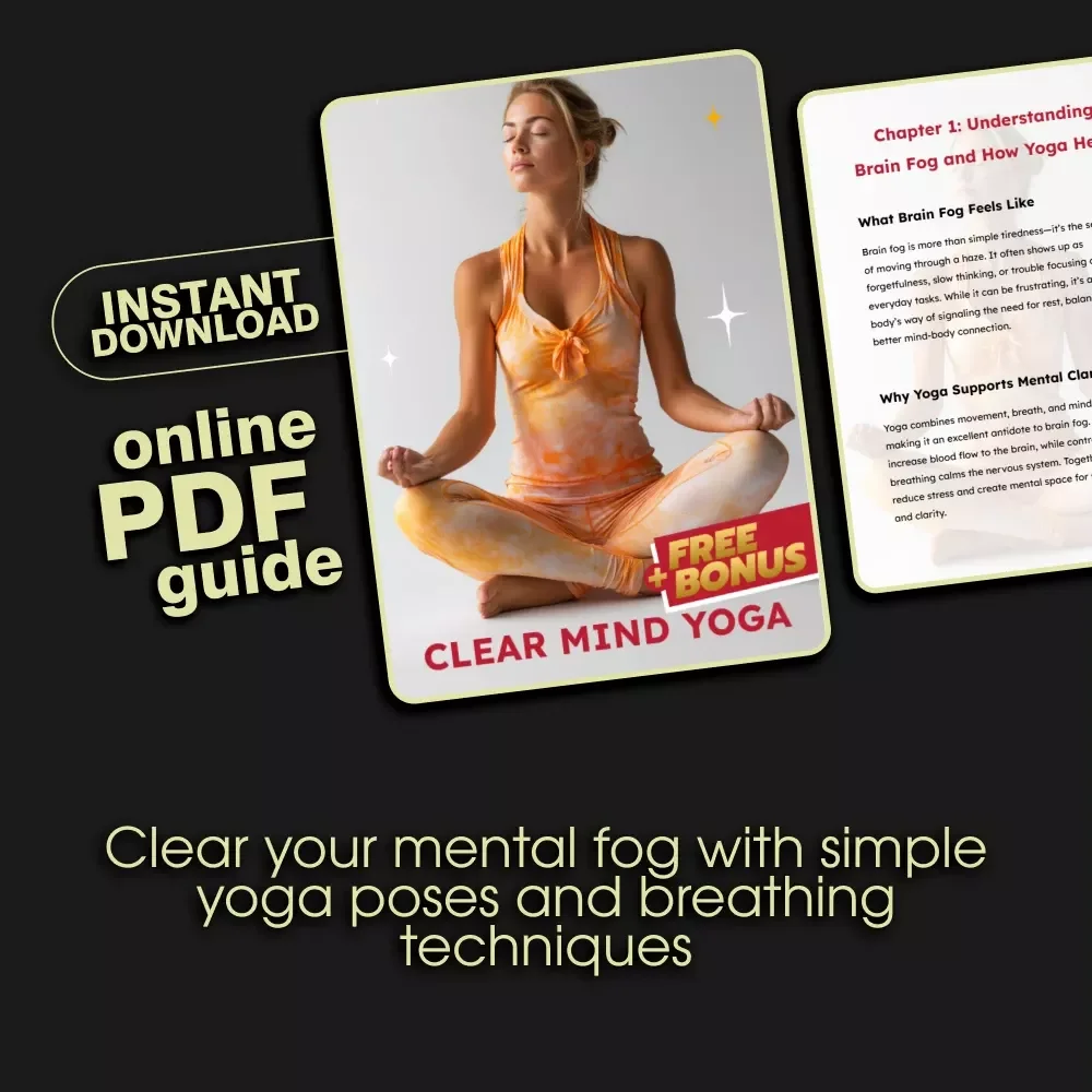 Clear Mind Yoga | Digital Guide for Mental Clarity | Yoga for Brain Fog Exercises & Routine | Reduce Mental Fatigue | PDF Download