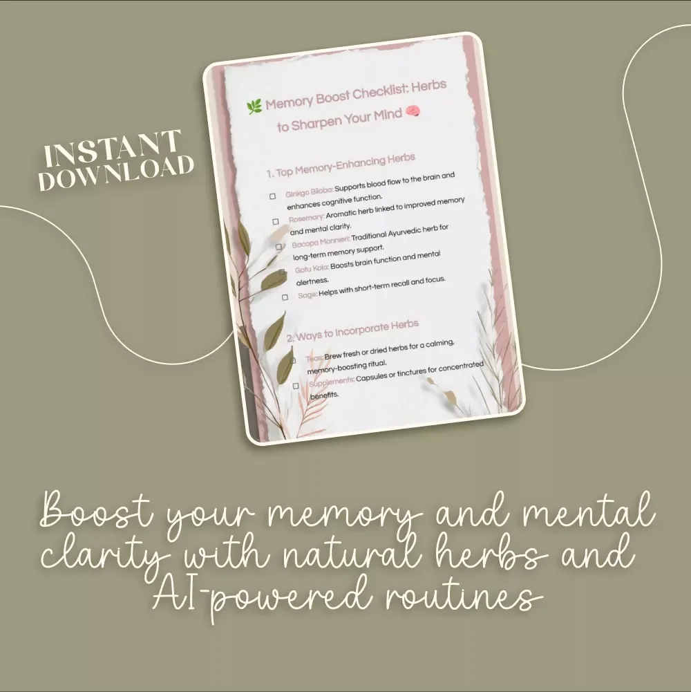 Memory Boost Checklist: Herbs to Sharpen Your Mind - Enhance Focus, Clarity & Mental Power