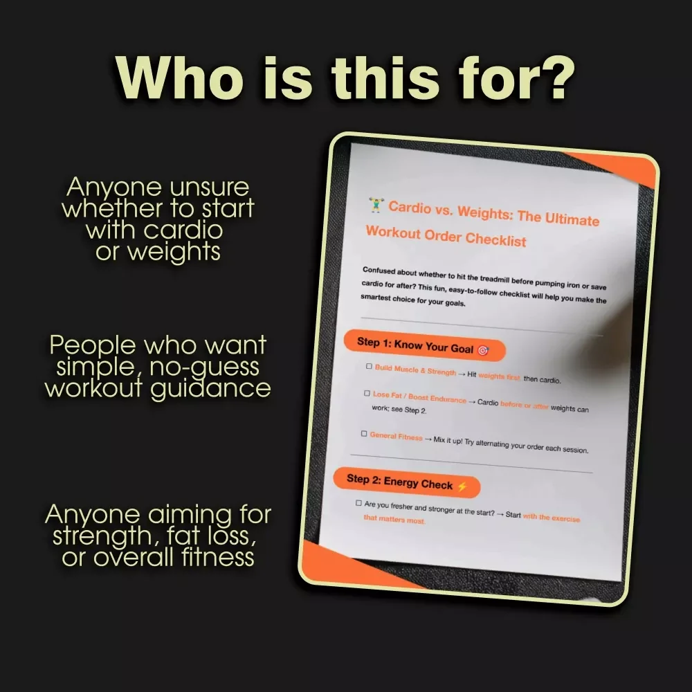 Cardio vs. Weights: The Ultimate Workout Order Checklist | Digital Fitness Guide for Smarter Training Decisions