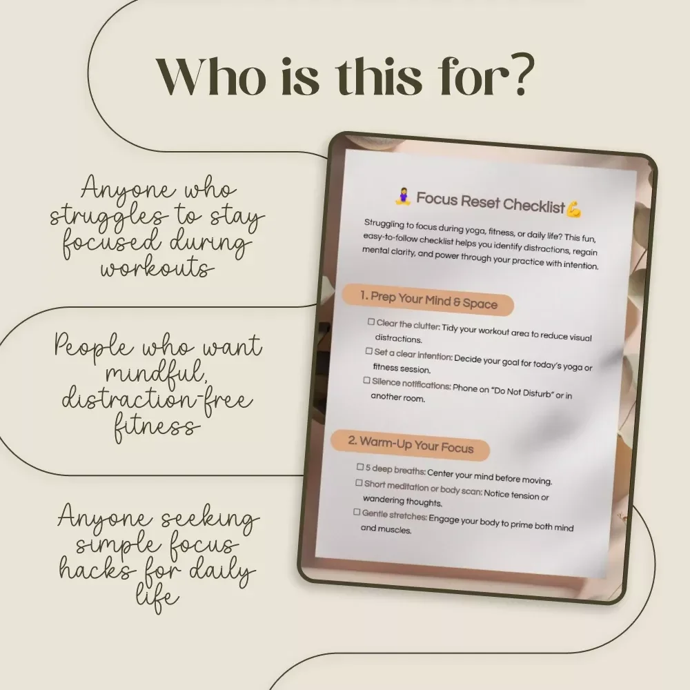 Focus Reset Checklist | Digital Download for Mental Clarity & Fitness | Why Can’t I Focus Fix