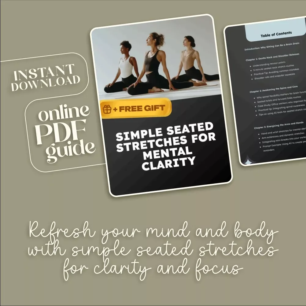 Simple Seated Stretches for Mental Clarity | Digital Download Guide for Focus, Stress Relief, and Office Wellness