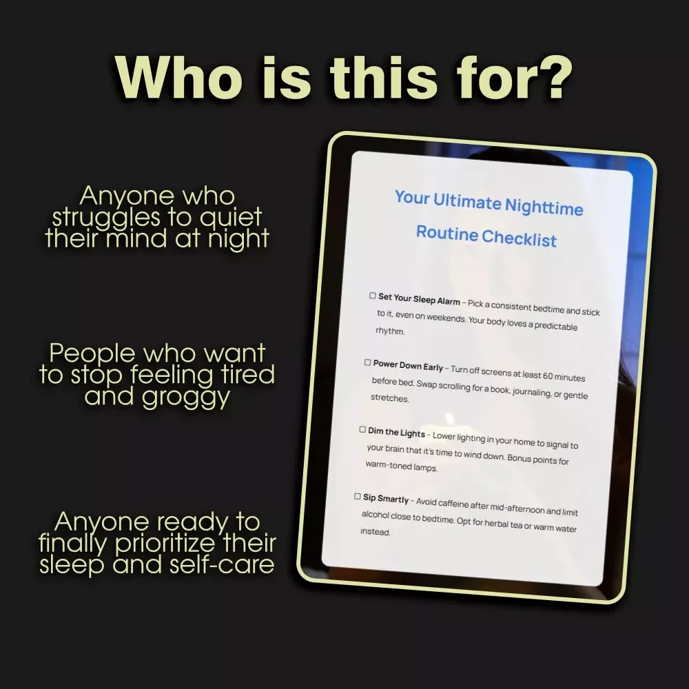 Your Ultimate Nighttime Routine Checklist | Digital Download for Improving Sleep Quality | Better Sleep Guide | Restful Night