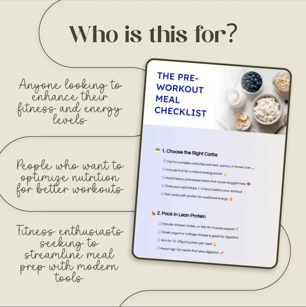 The Pre-Workout Meal Checklist: Fuel Your Fitness with Perfect Timing and Nutrition