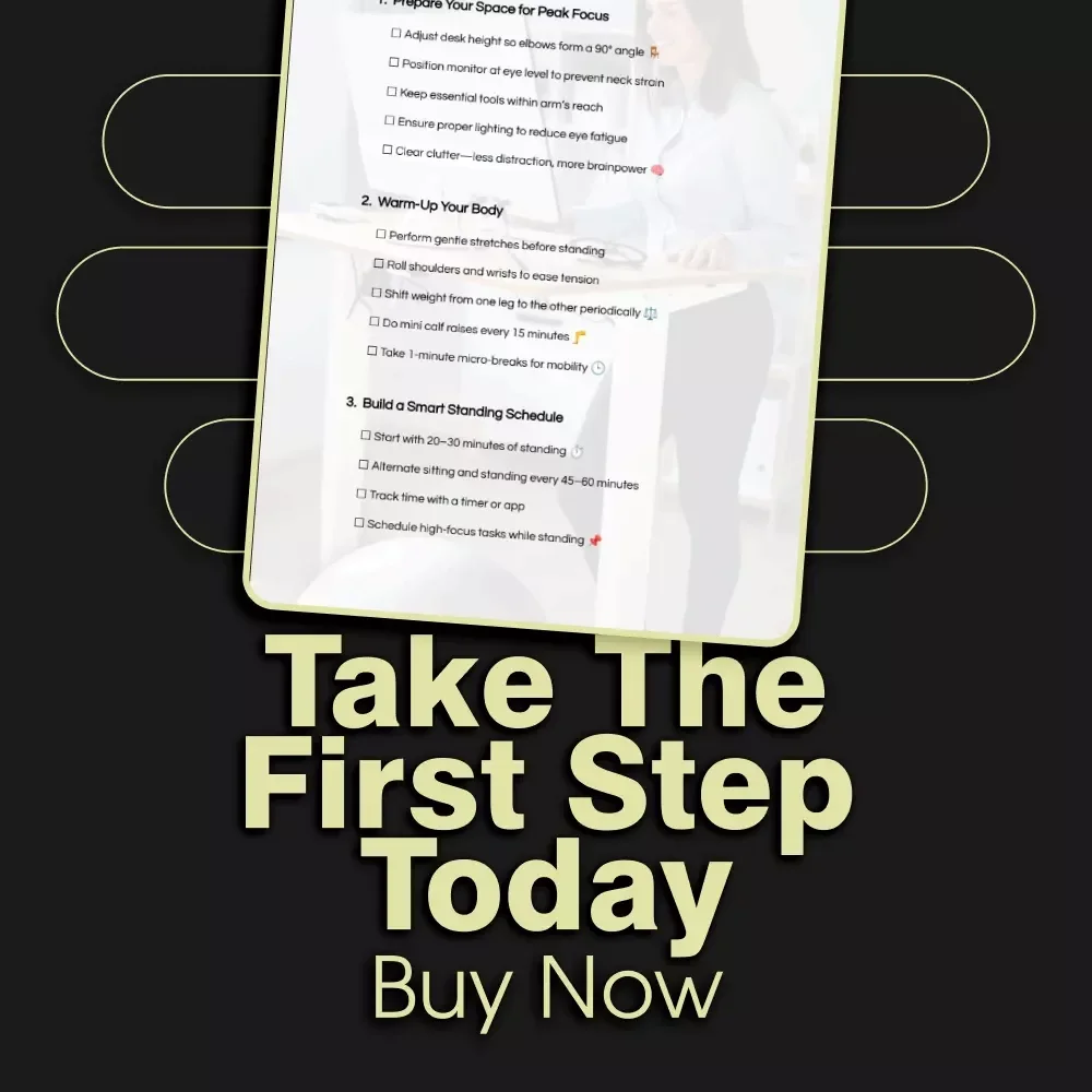 The Standing Desk Routine Checklist | Standing Desk Routines to Boost Concentration | Digital Download Productivity Checklist