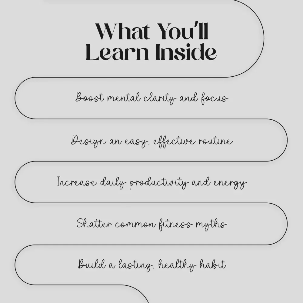 How Regular Exercise Sharpens Your Mind and Boosts Productivity | Digital Guide to Improve Focus with Regular Exercise | Ebook Download