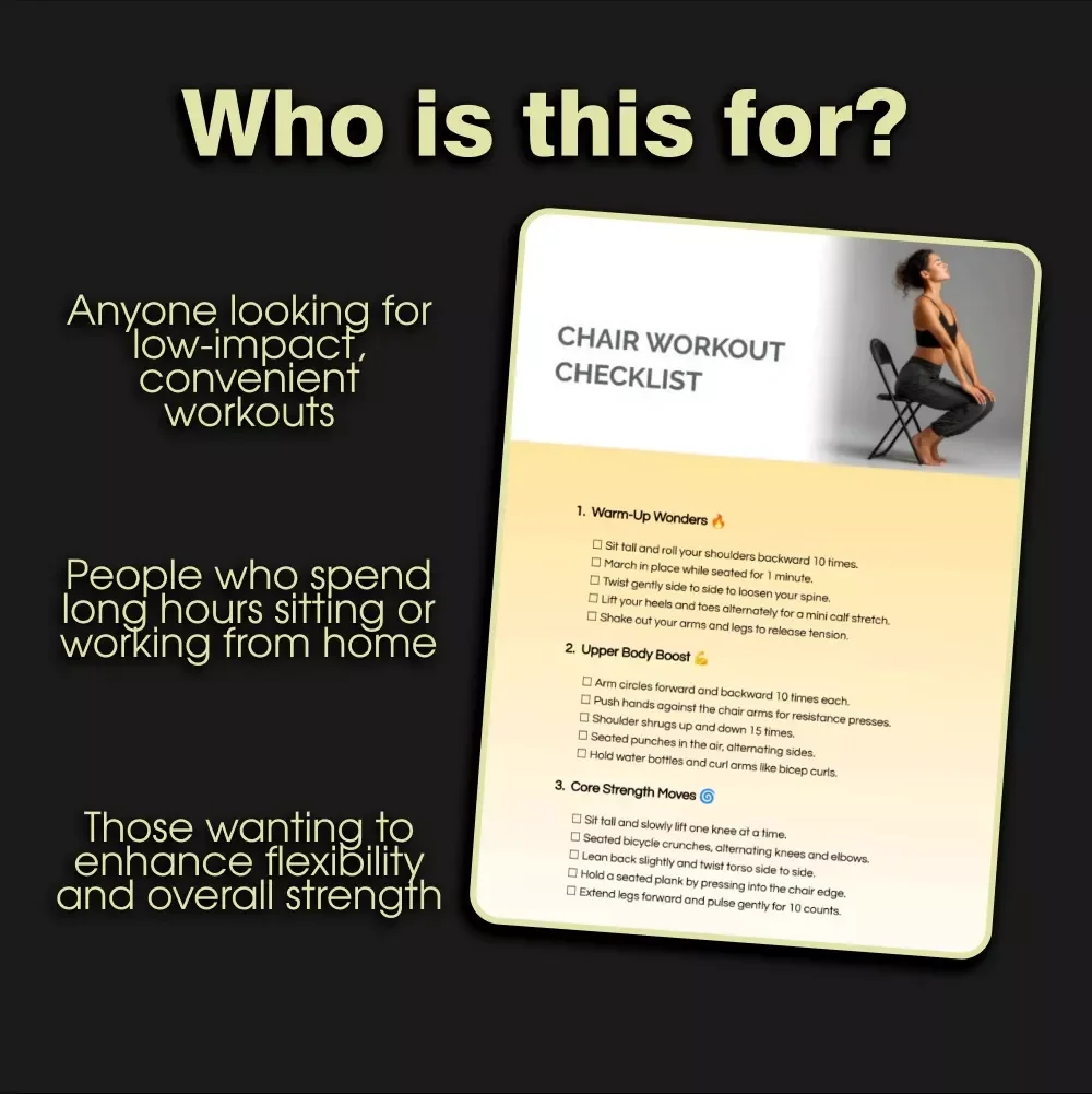 Chair Workout Checklist: Seated Fitness Guide for Strength, Flexibility, and Posture Improvement