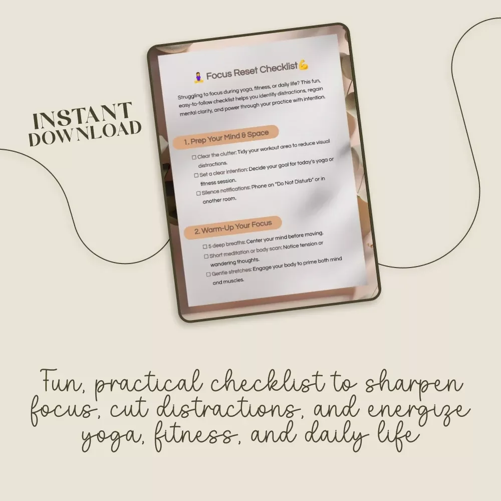 Focus Reset Checklist | Digital Download for Mental Clarity & Fitness | Why Can’t I Focus Fix