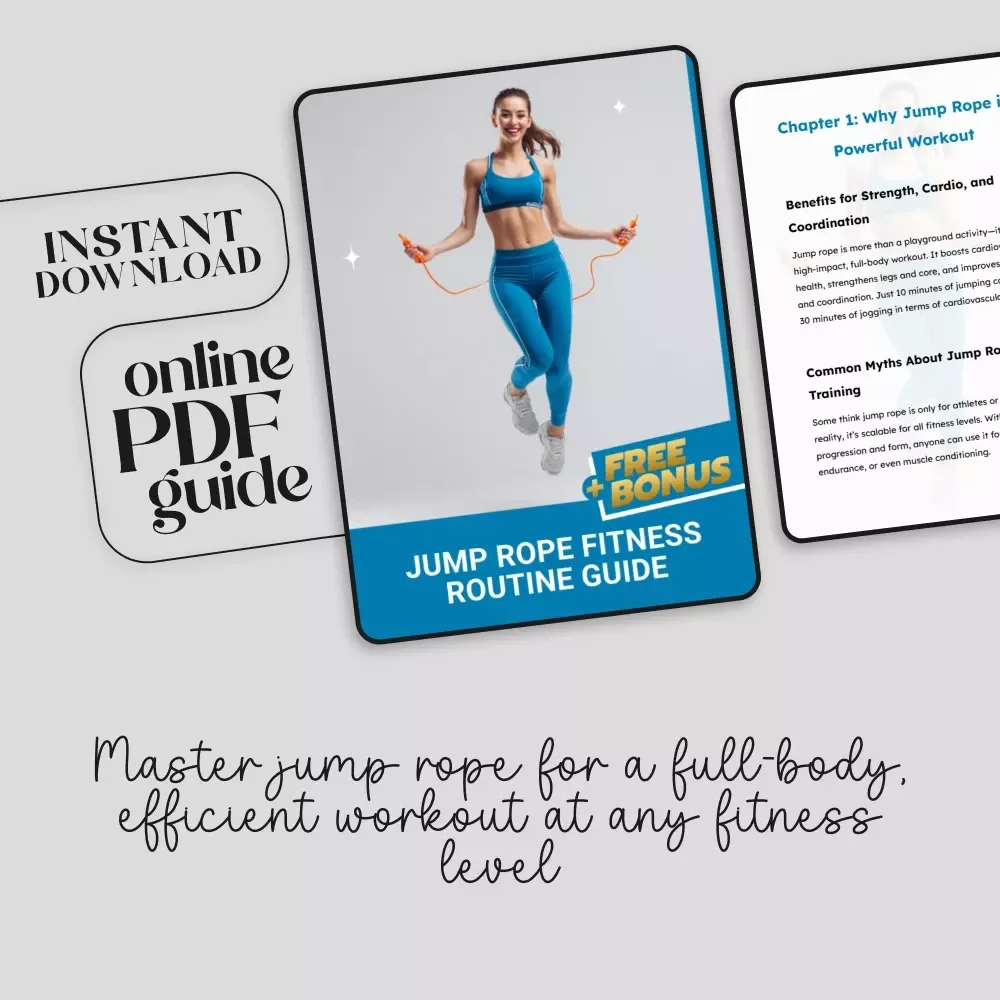 Jump Rope Fitness Routine Guide | Digital Workout Planner | Beginner to Advanced Cardio & Strength Training Program | Downloadable PDF