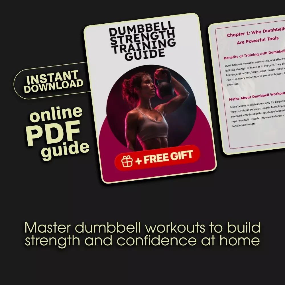 Dumbbell Strength Training Guide PDF | At-Home Dumbbell Workout Plan for Beginners to Advanced | Build Muscle & Burn Fat Digital Download