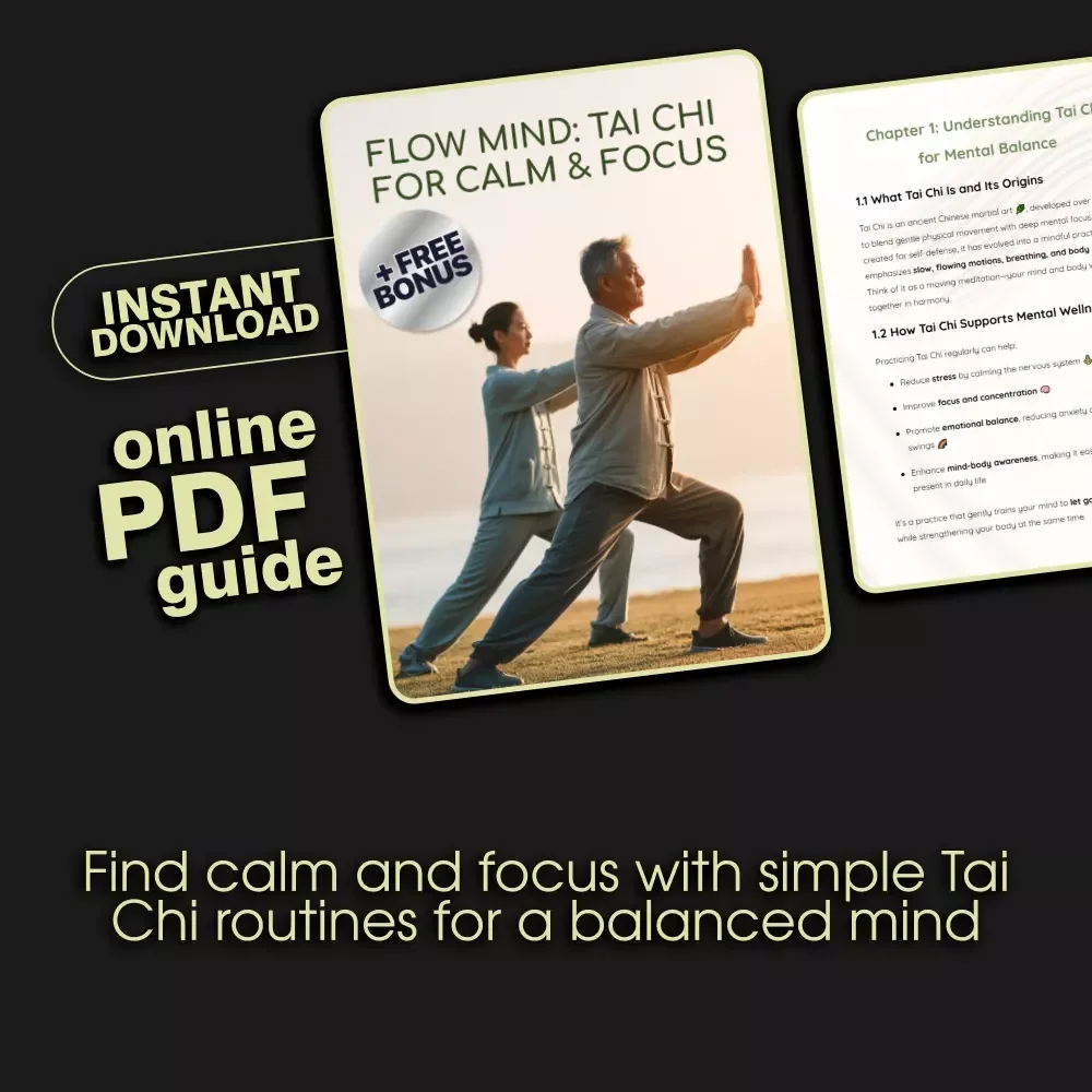 Flow Mind: Tai Chi for Calm & Focus | Digital Download Guide | Learn Tai Chi for Mental Balance, Stress Relief & Focus
