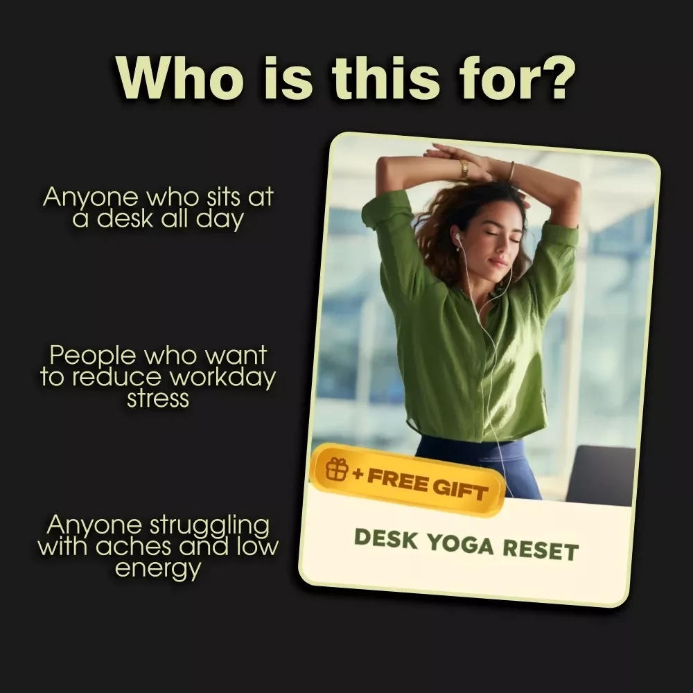 Desk Yoga Reset | Digital Guide for Focus and Posture | Desk Yoga for Focus and Posture Exercises | Home Office Wellness