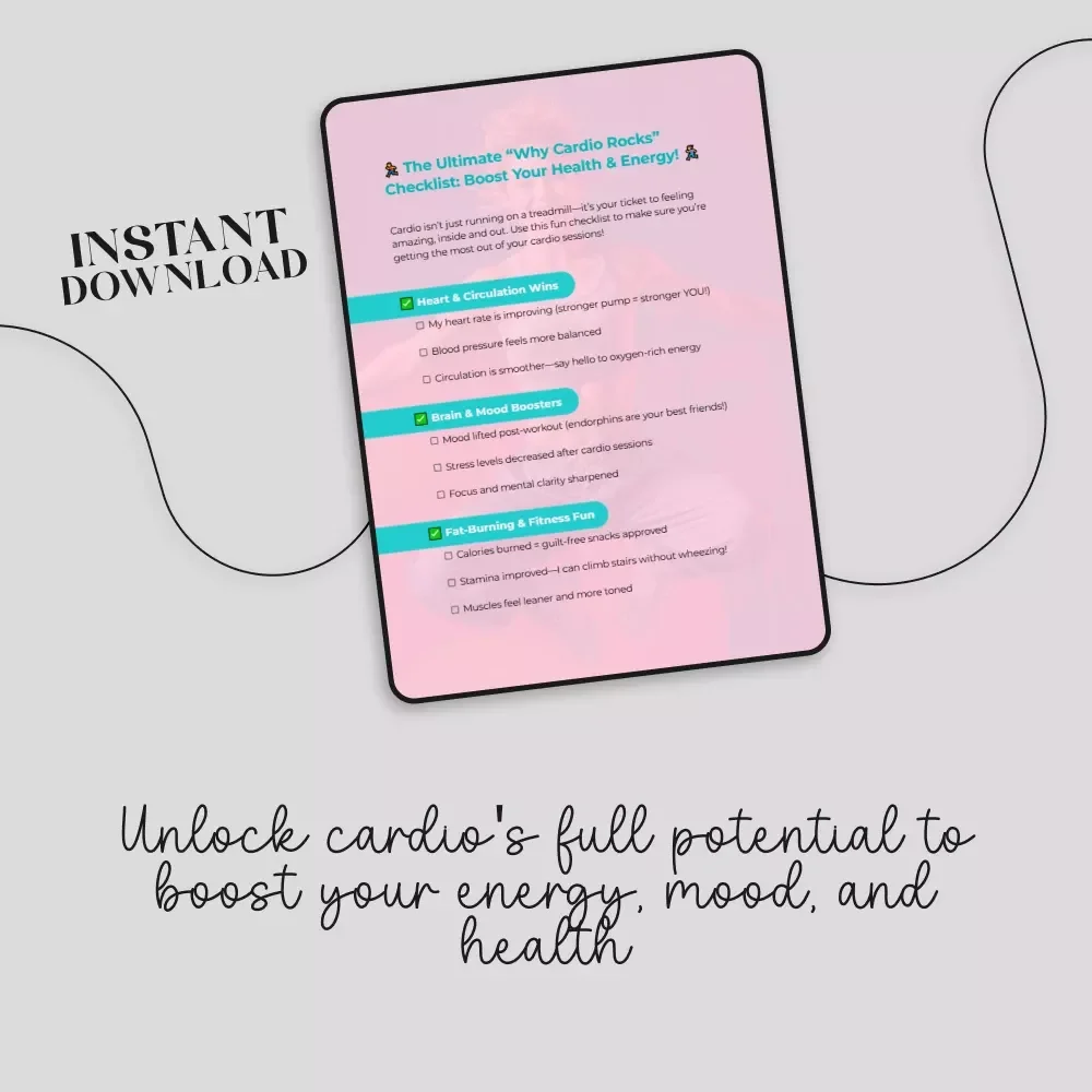 The Ultimate “Why Cardo Rocks” Checklist Digital Download | Unlock the Benefits of Cardio Exercise for Heart, Brain & Fitness