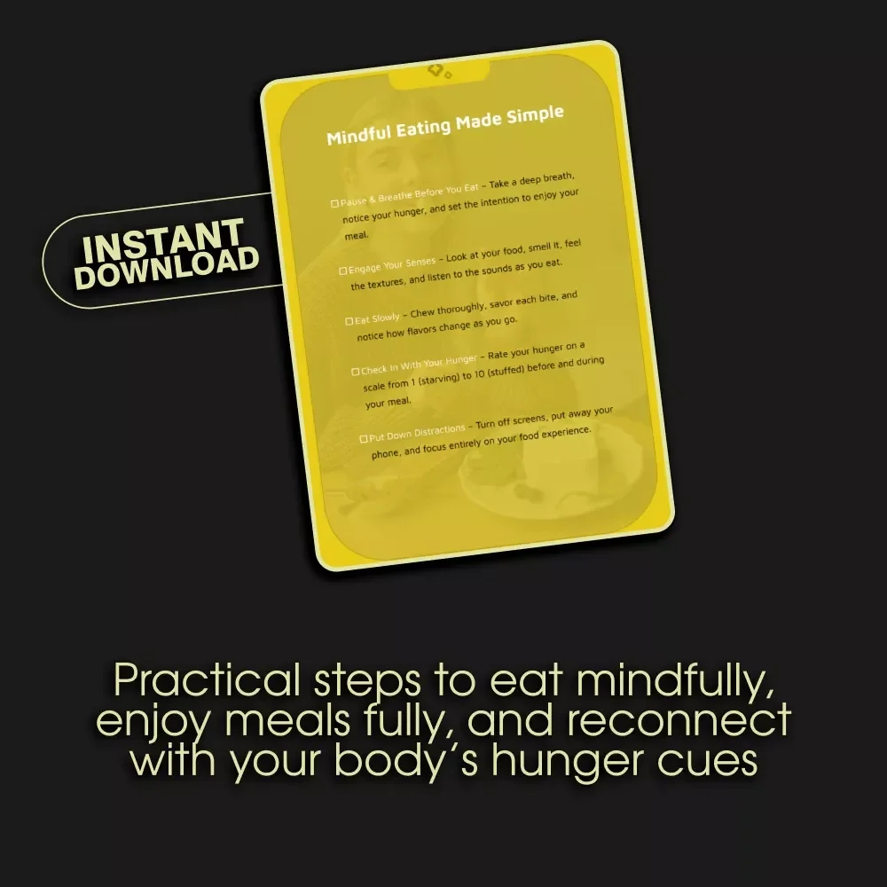 Mindful Eating Made Simple Checklist | Digital Download Guide on What is Mindful Eating for Healthier Habits