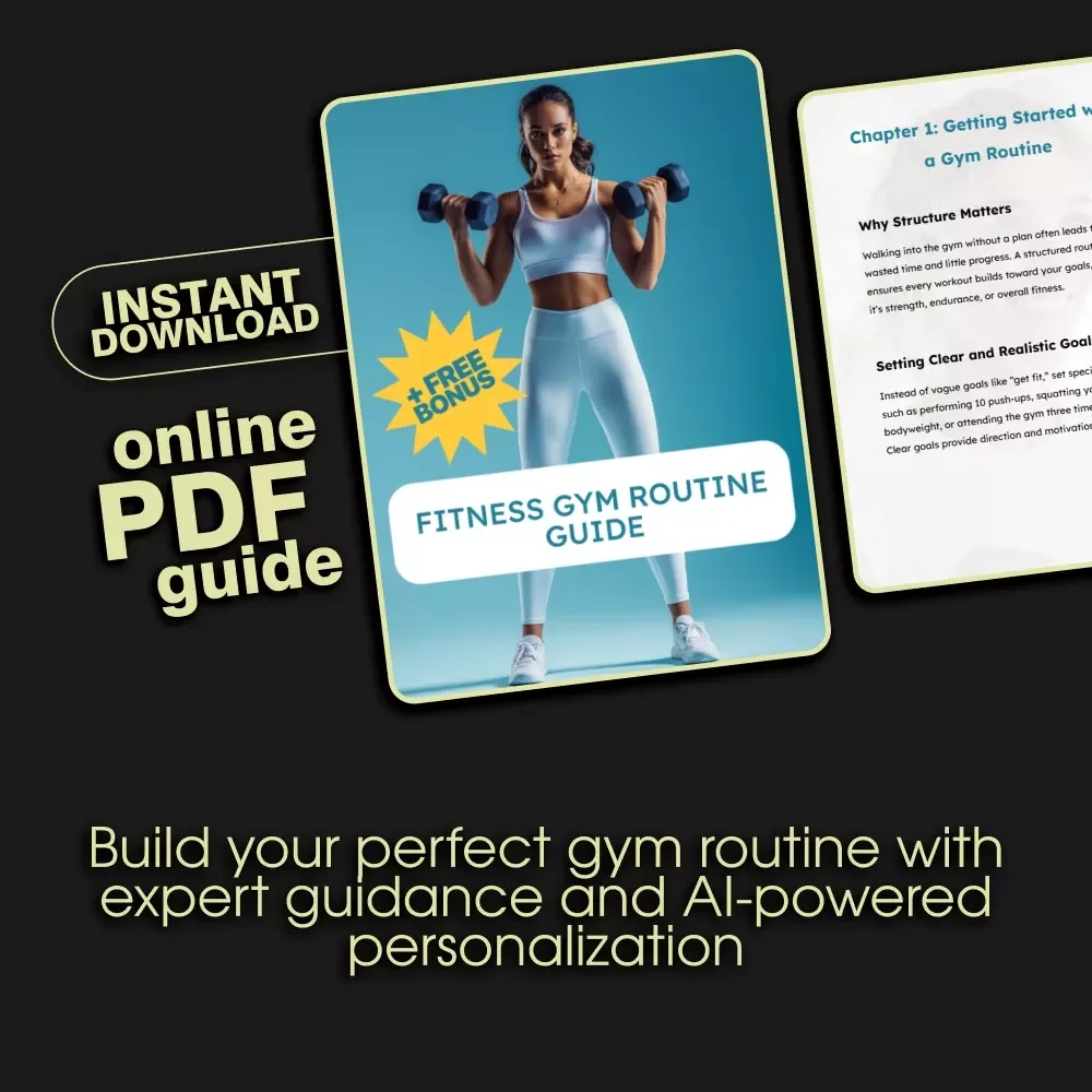 Fitness Gym Routine Guide Digital Download | Ultimate Workout Plan for Strength & Consistency | Beginner to Advanced Gym Training Program