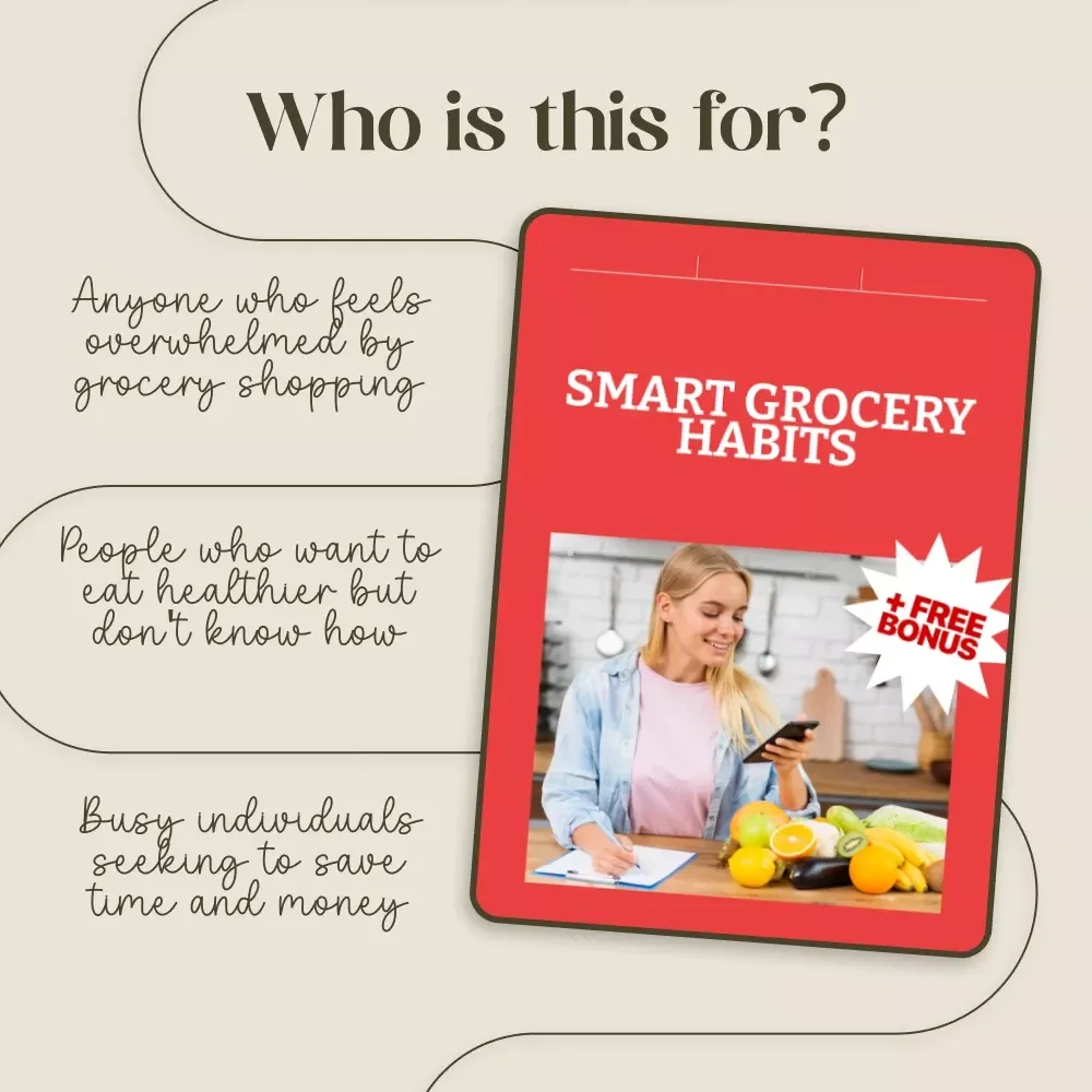 Smart Grocery Habits Digital Guide | Ultimate Grocery Shopping Checklist for Healthy Eating | PDF Download