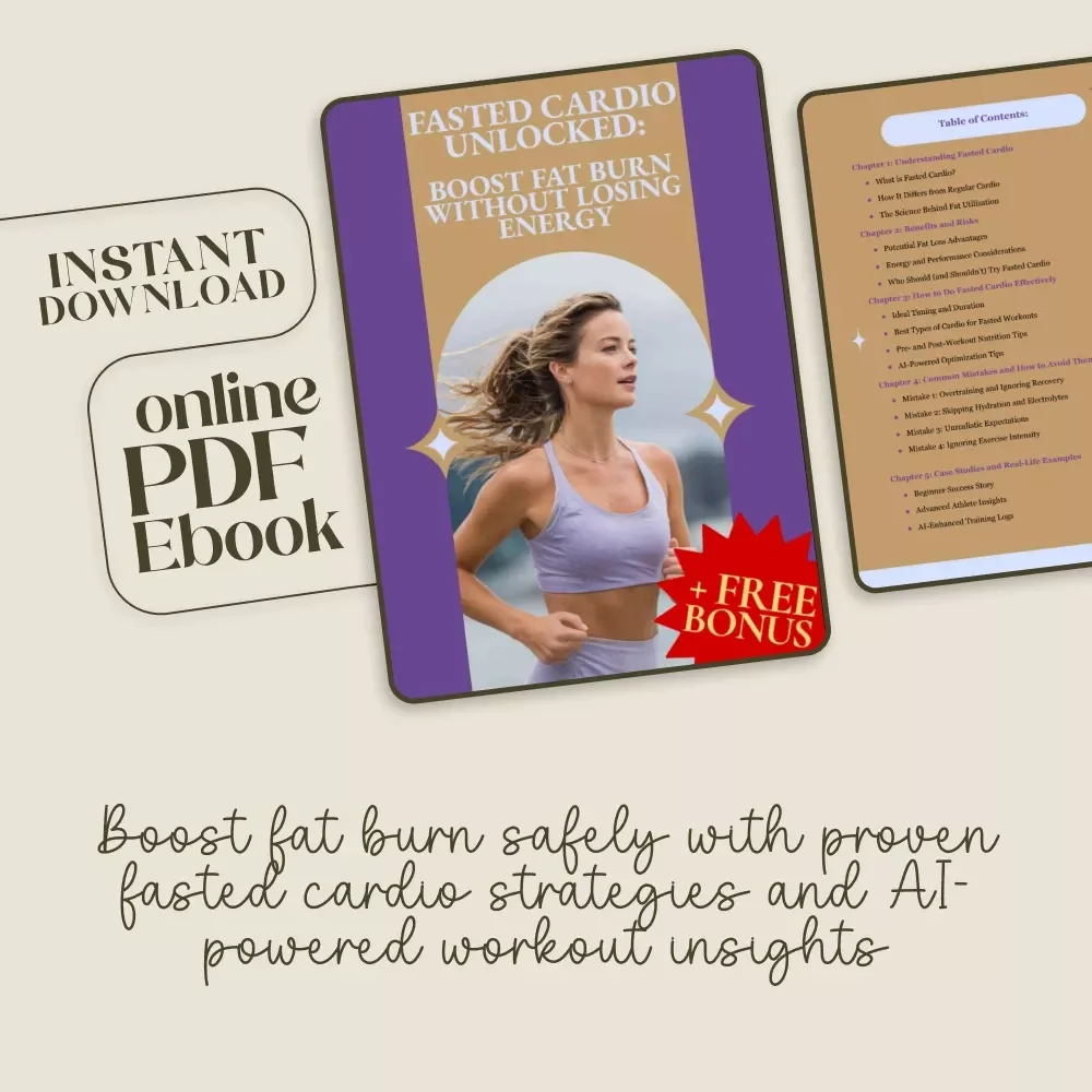 Fasted Cardio Unlocked: Boost Fat Burn Without Losing Energy | Digital Fitness Ebook on Fasted Cardio Training, Benefits, Mistakes, and AI Optimization
