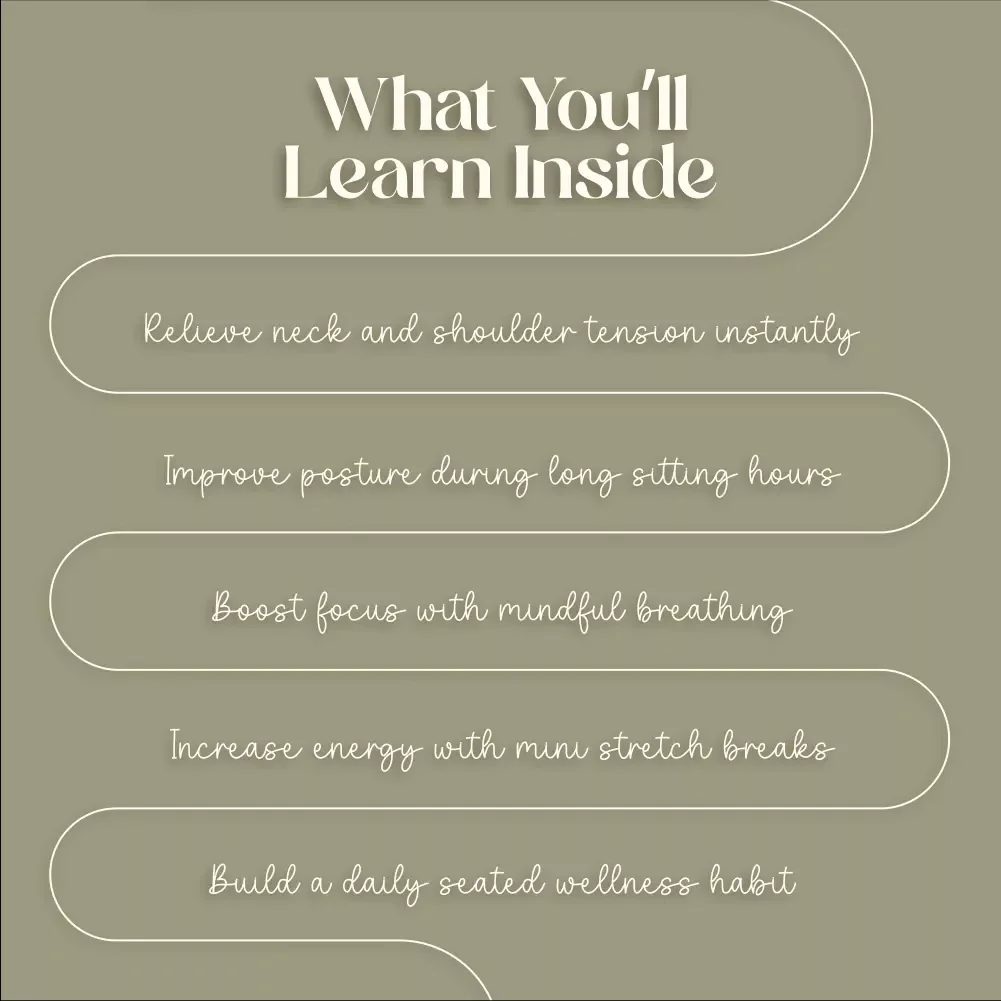 Simple Seated Stretches for Mental Clarity | Digital Download Guide for Focus, Stress Relief, and Office Wellness