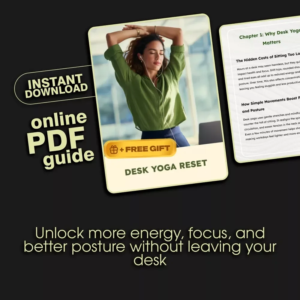 Desk Yoga Reset | Digital Guide for Focus and Posture | Desk Yoga for Focus and Posture Exercises | Home Office Wellness