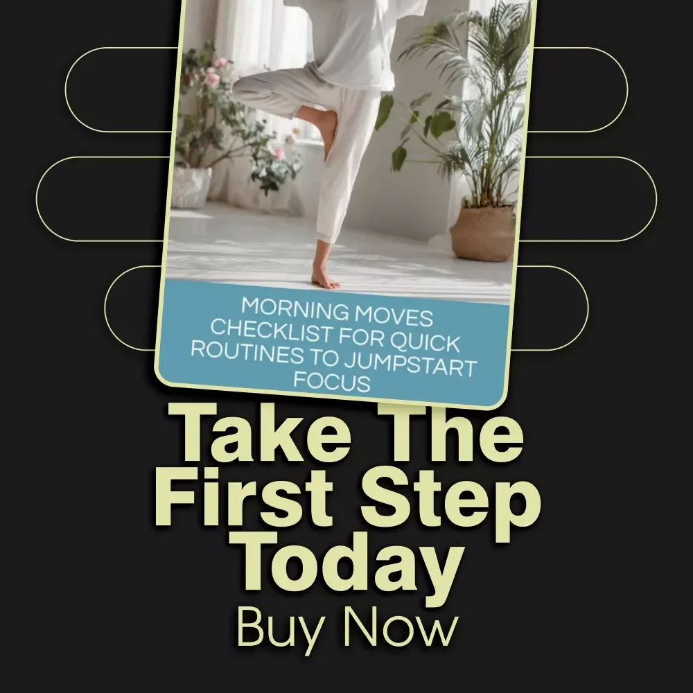 Morning Moves Checklist for Quick Routines to Jumpstart Focus | 10-Minute Morning Routine | Printable Fitness Guide | Digital Download Wellness Planner | Self Care Motivation Checklist