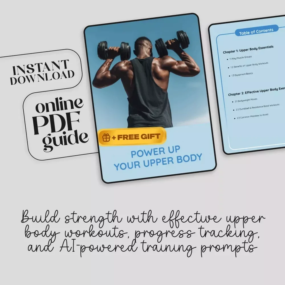 Power Up Your Upper Body 💪 Upper Body Workout Guide for Strength, Form & Motivation | Digital Download PDF eBook
