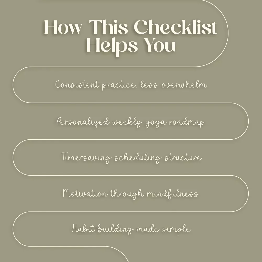 The Checklist to Plan Your Weekly Yoga Schedule | How to Plan a Weekly Yoga Schedule | Digital Download Printable Checklist for Yoga Routine & Mindful Living