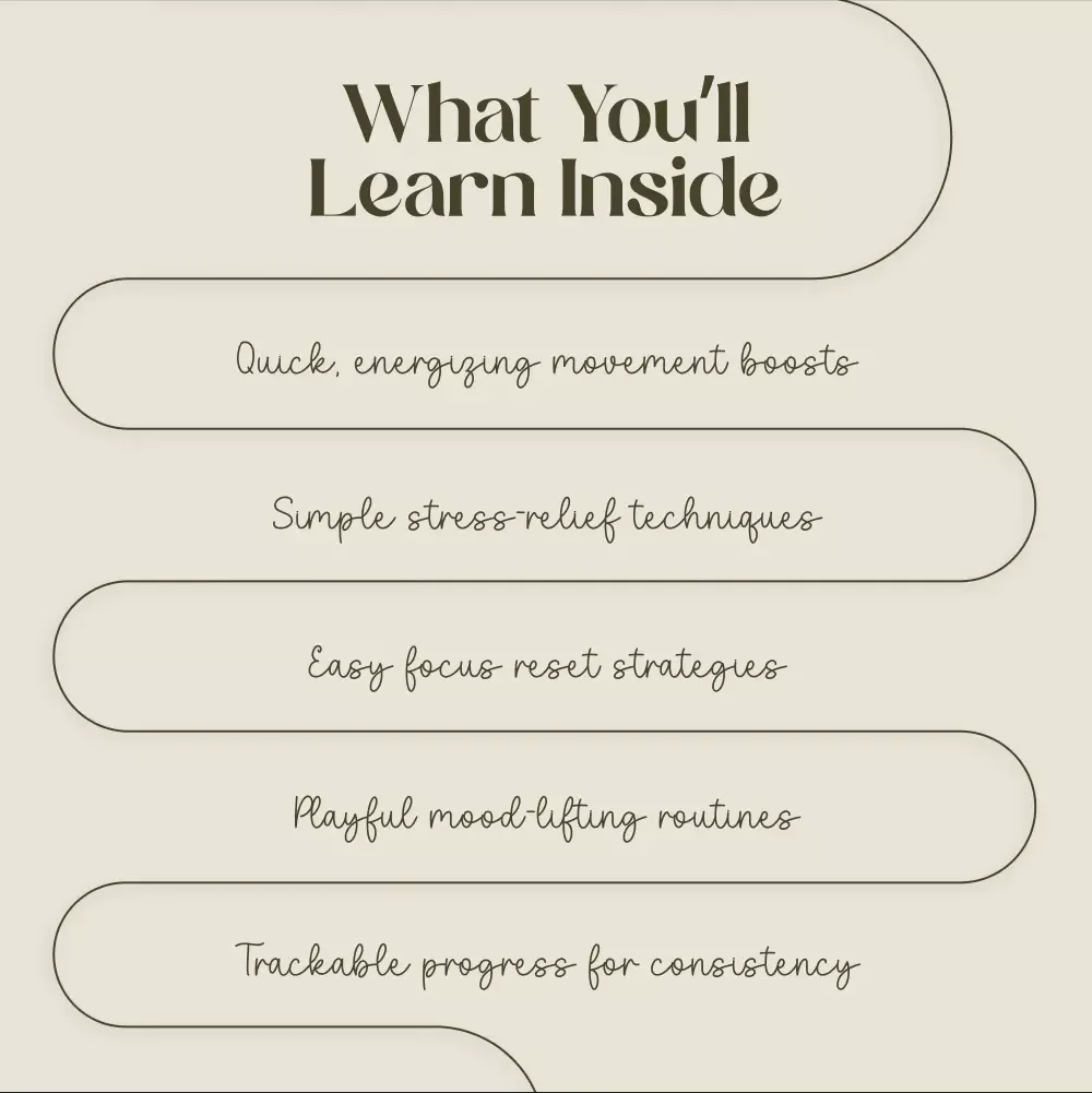 Short Dance Breaks Checklist | Digital Download Guide for Quick Warm-Up Moves, Beat-Powered Brain Boosts & Focus Reset Mini-Dances | Printable eBook for Energy, Joy & Productivity