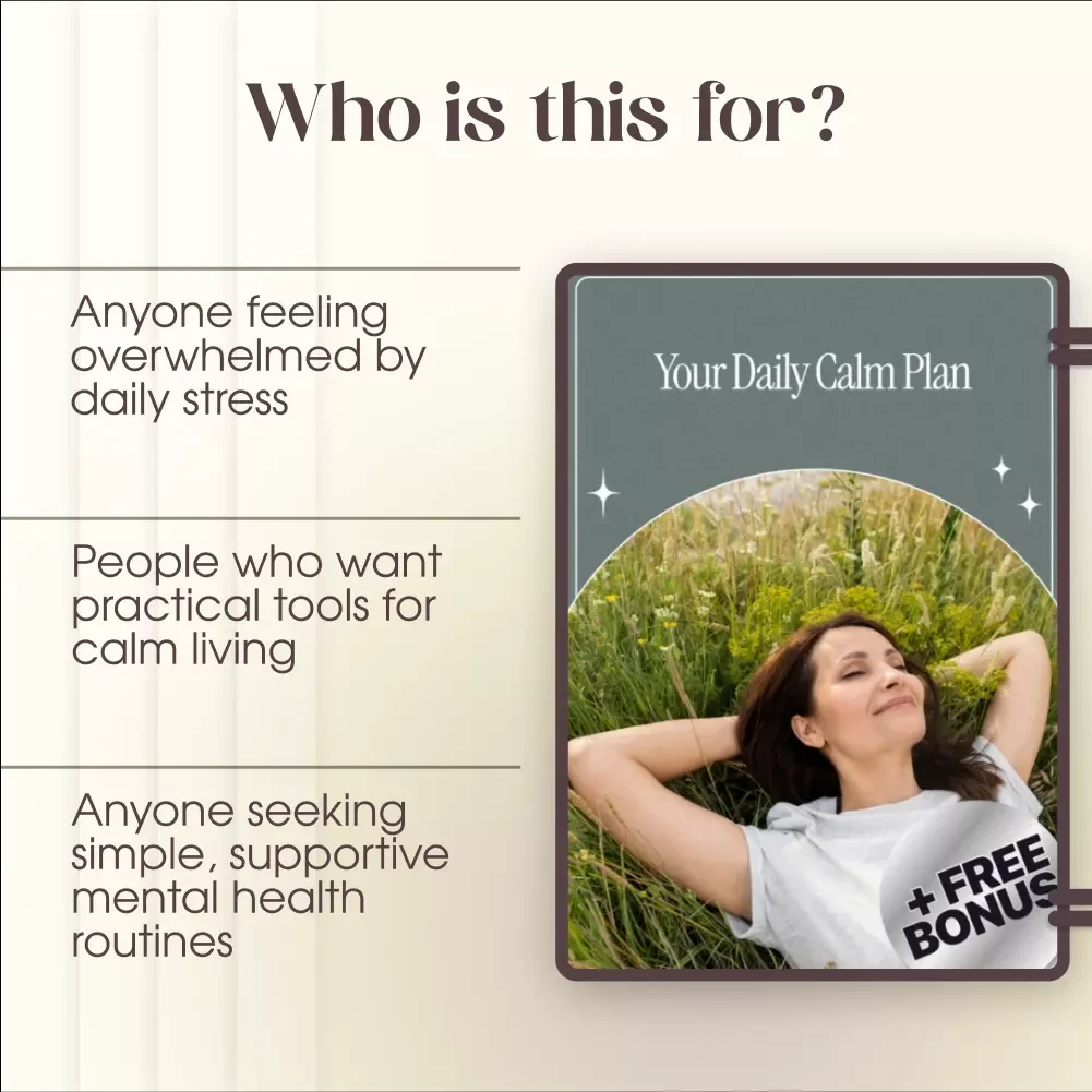 Your Daily Calm Plan | Anxiety Relief Digital Download | eBook, Guide & Checklist for Stress Management, Mindfulness & Daily Routine