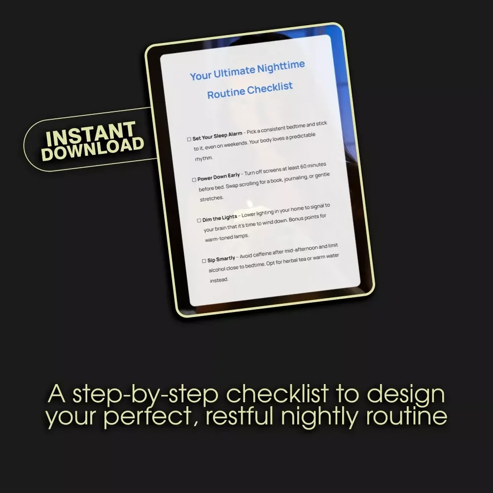 Your Ultimate Nighttime Routine Checklist | Digital Download for Improving Sleep Quality | Better Sleep Guide | Restful Night