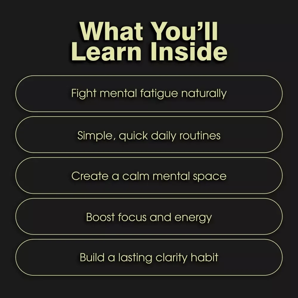 Clear Mind Yoga | Digital Guide for Mental Clarity | Yoga for Brain Fog Exercises & Routine | Reduce Mental Fatigue | PDF Download