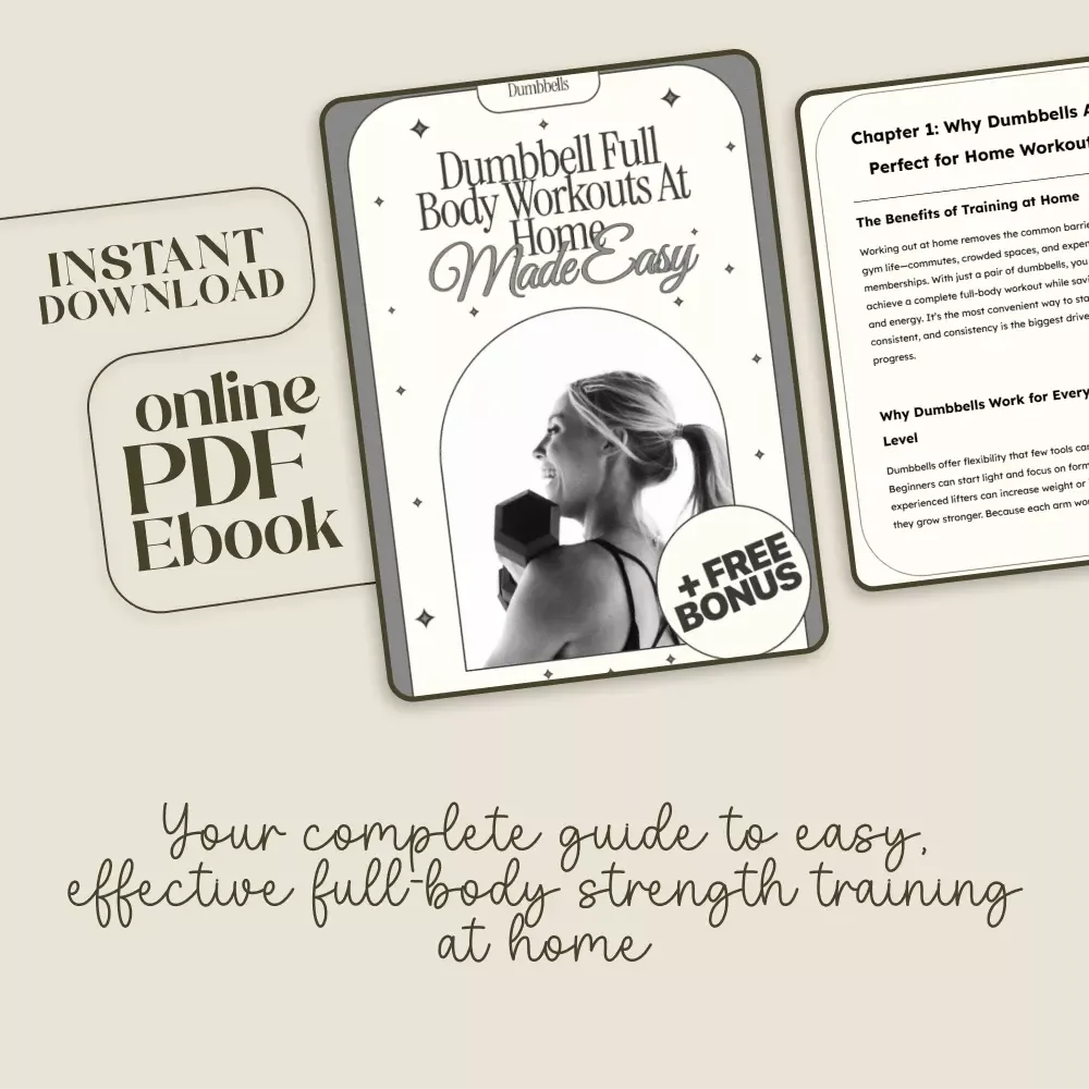 Dumbbell Full Body Workouts at Home Made Easy | PDF eBook Guide for Effective Strength Training at Home for All Levels