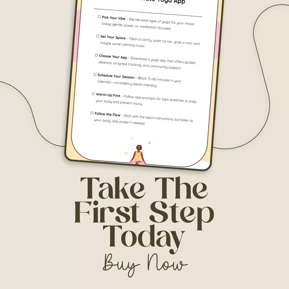 Flow & Glow: Your Ultimate Yoga App Checklist | Digital Download for Mindful Living, Yoga Routine Planning & Daily Wellness | Perfect Companion for All Yoga Apps