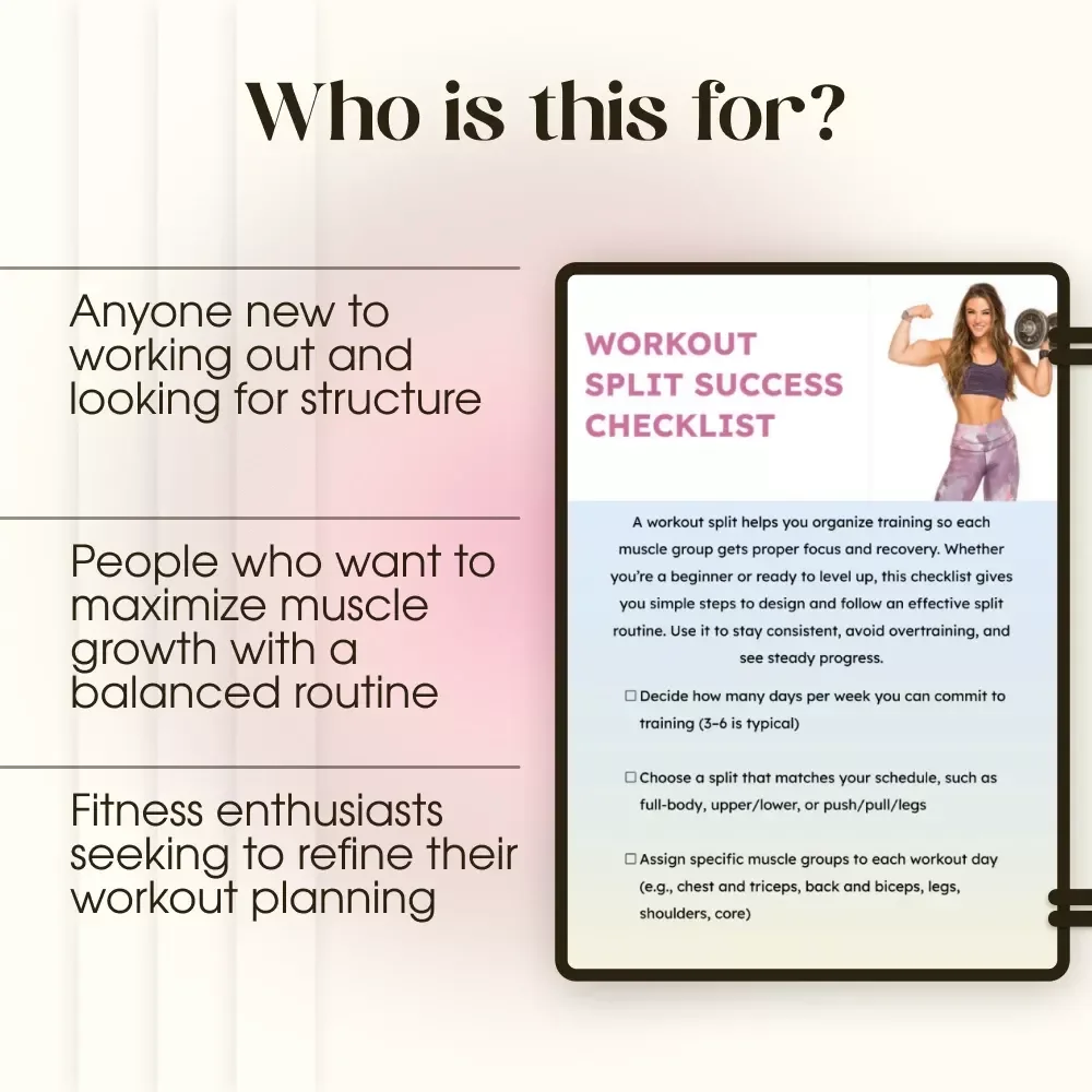 Workout Split Success Checklist – Build Consistent, Effective Training Routines for Balanced Muscle Growth