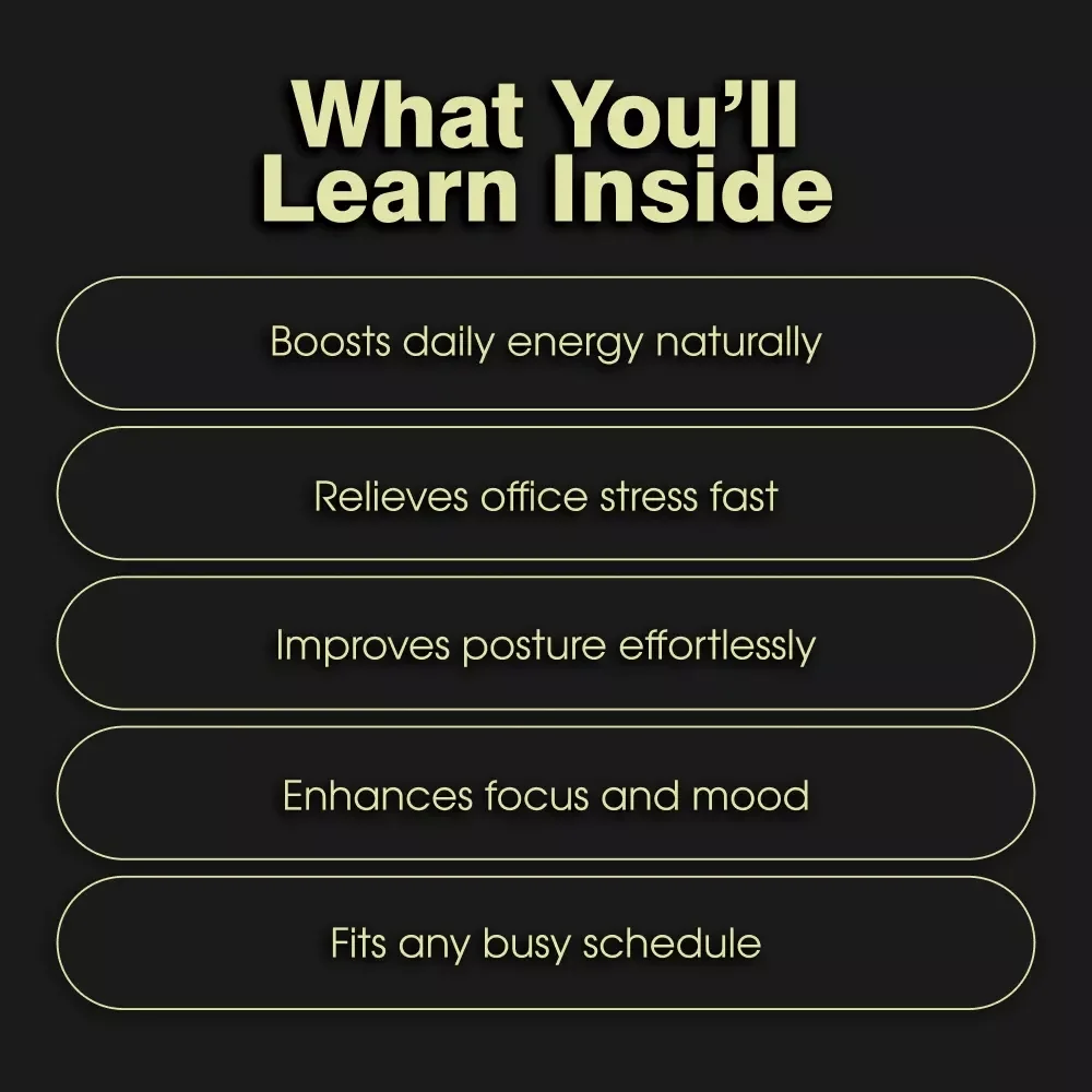 Yoga for Office Warriors: The Ultimate 5-Minute Daily Checklist | Digital Download for Busy Professionals | Printable Yoga for Office Workers Guide