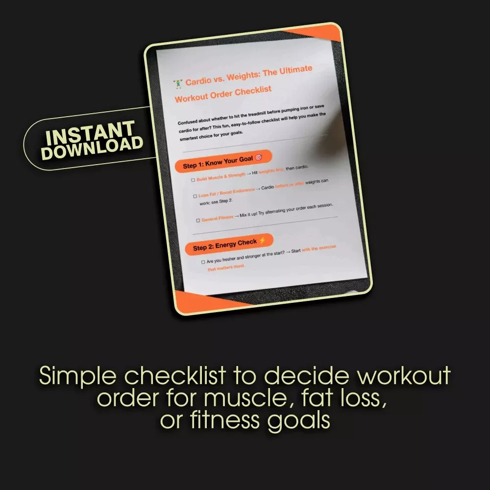 Cardio vs. Weights: The Ultimate Workout Order Checklist | Digital Fitness Guide for Smarter Training Decisions