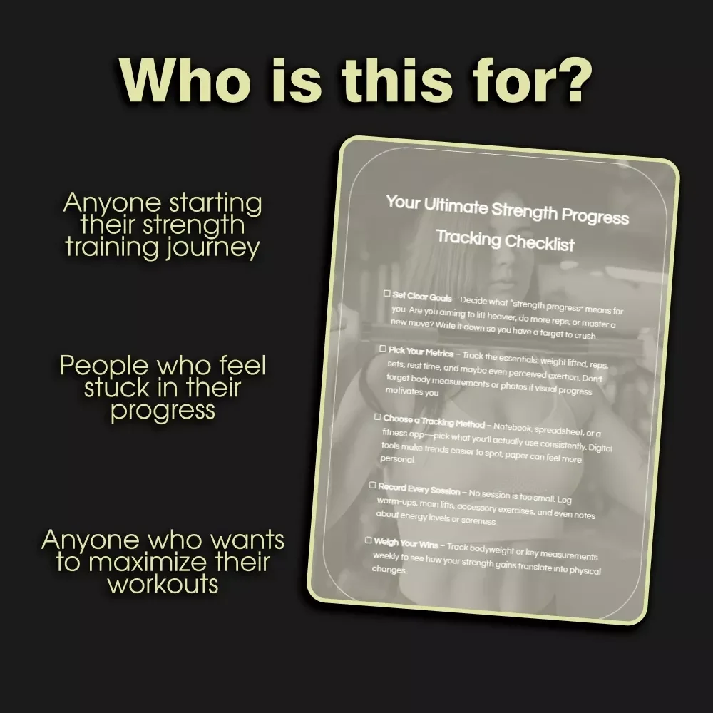 Your Ultimate Strength Progress Tracking Checklist | Digital Download | Learn How to Track Your Strength Progress Effectively