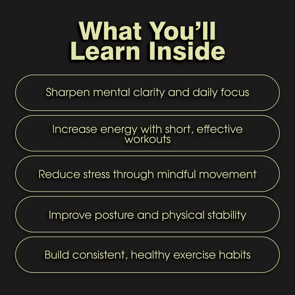 Fitness for Focus Checklist | Printable Digital Download for Productivity, Mental Clarity & Energy | Wellness & Self-Care Routine Planner | Focus Boosting Exercise Guide