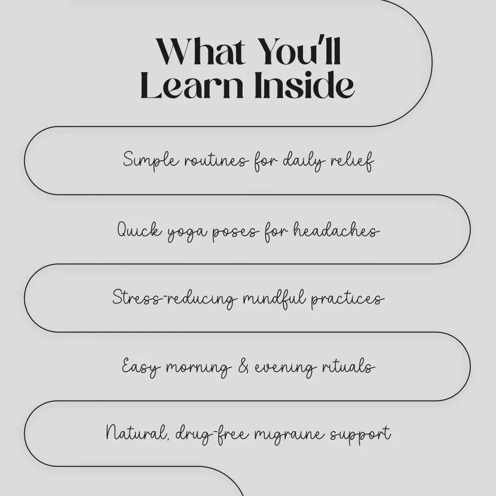 Migraine-Free Flow: Your Yoga Checklist | Digital Download for Natural Headache Relief | Yoga for Migraines and Headaches Wellness Guide